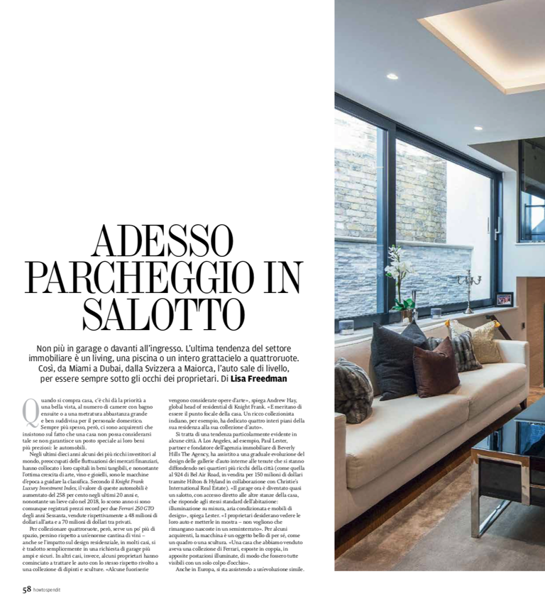 Financial Times Italy - settembre 2019, ADESSO PARCHEGGIO IN SALOTTO Financial Times Italy - September 2019A