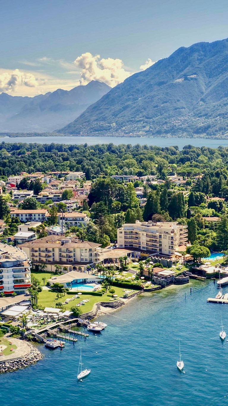 Locarno Region, Ascona lake shore, Lake Maggiore view, Ticino, Switzerland 