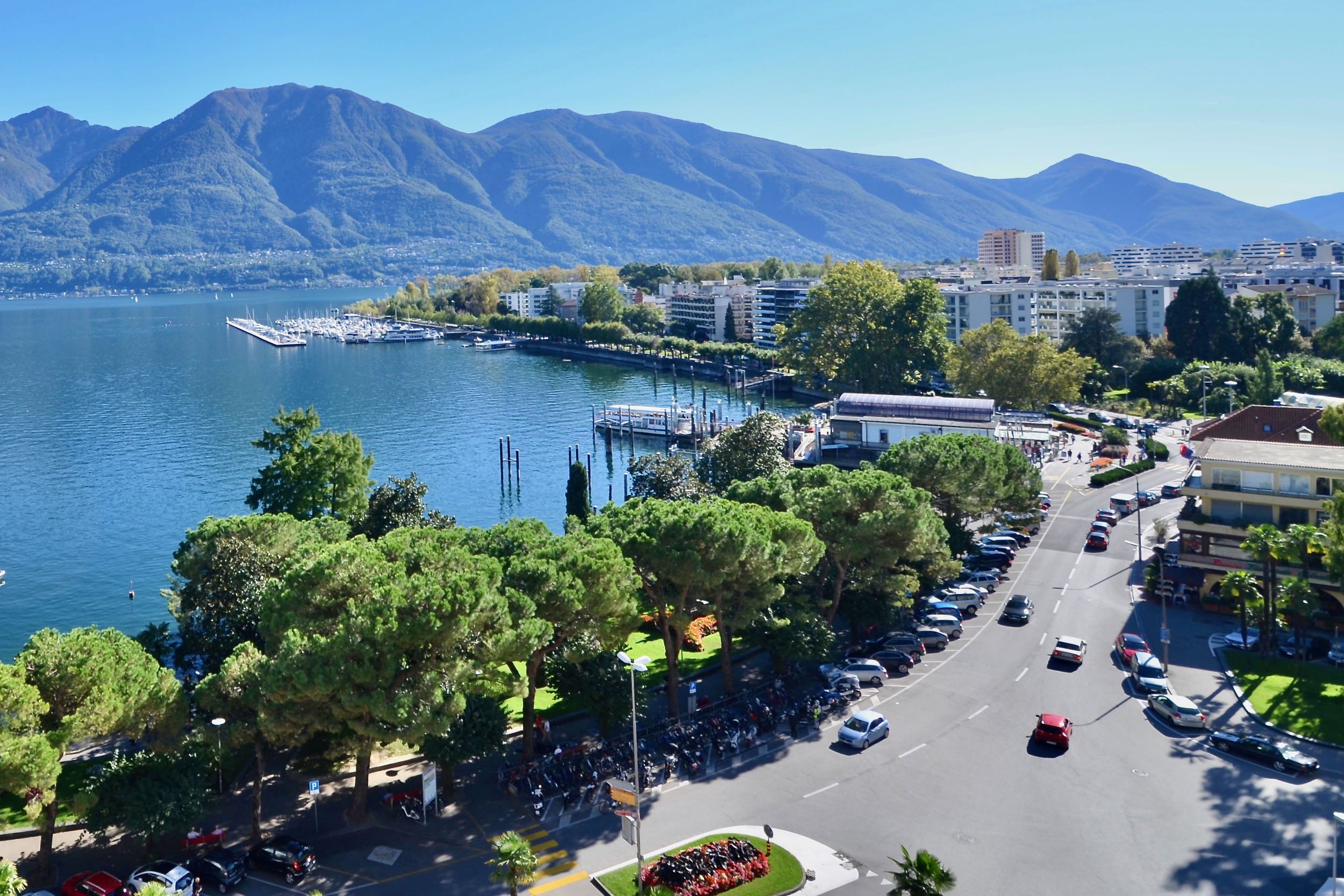 Locarno Region, Muralto lake shore view, Lake Maggiore view, Ticino, Switzerland 